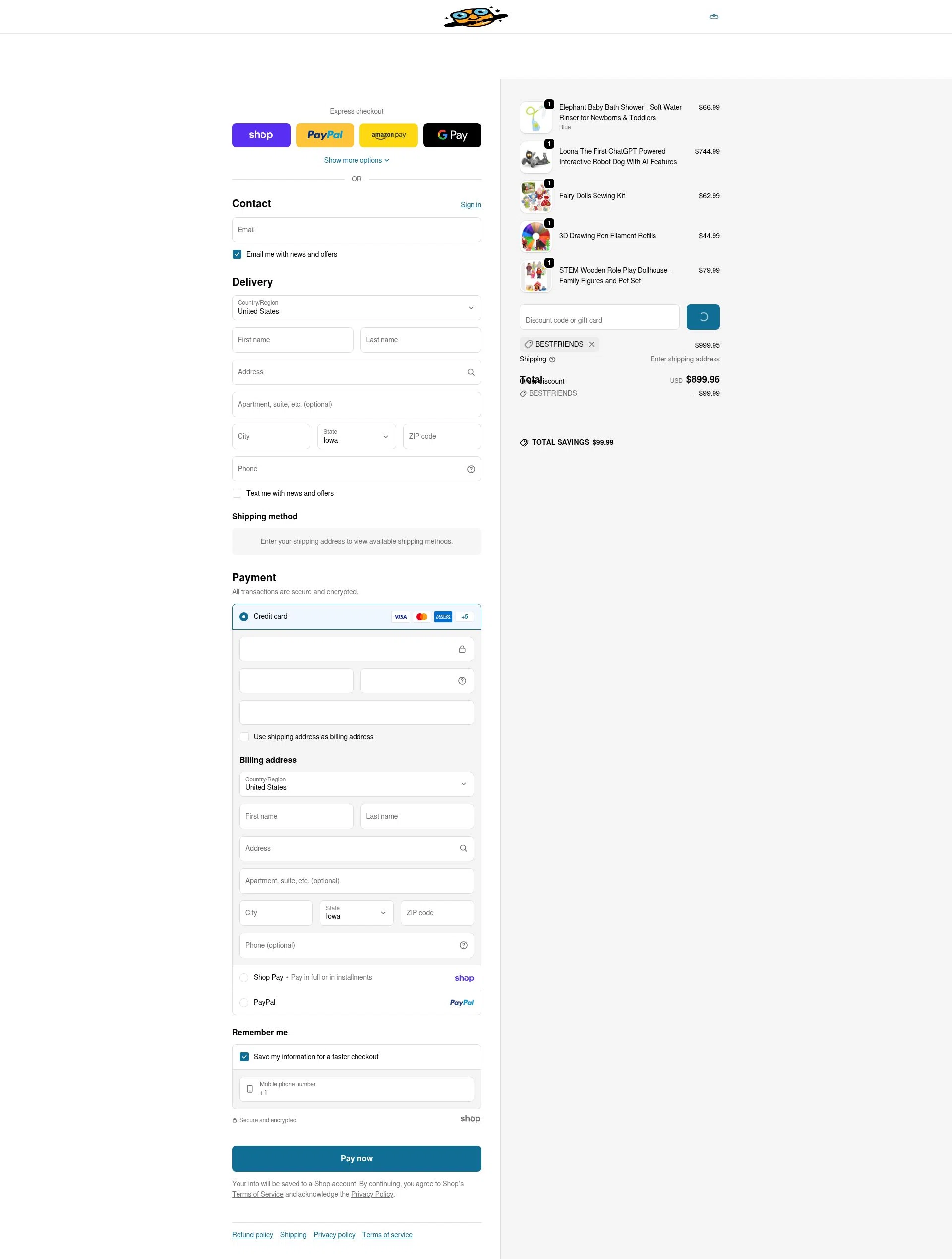 Smart Kids Planet checkout page showing Smart Kids Planet promo code box | Screenshot taken by SimplyCodes community member on Jan 28, 2026