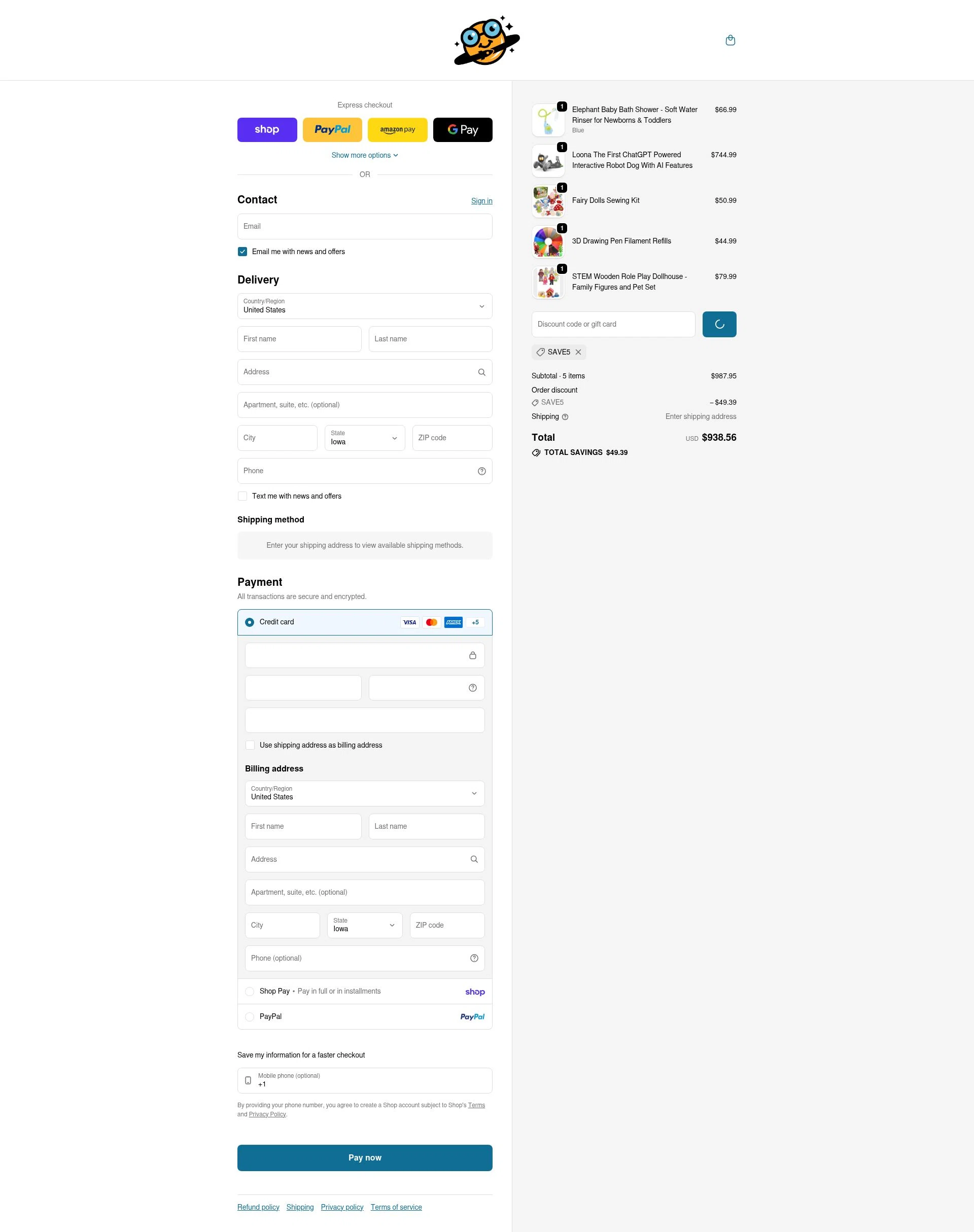 Smart Kids Planet checkout page showing Smart Kids Planet promo code box | Screenshot taken by SimplyCodes community member on Feb 6, 2026