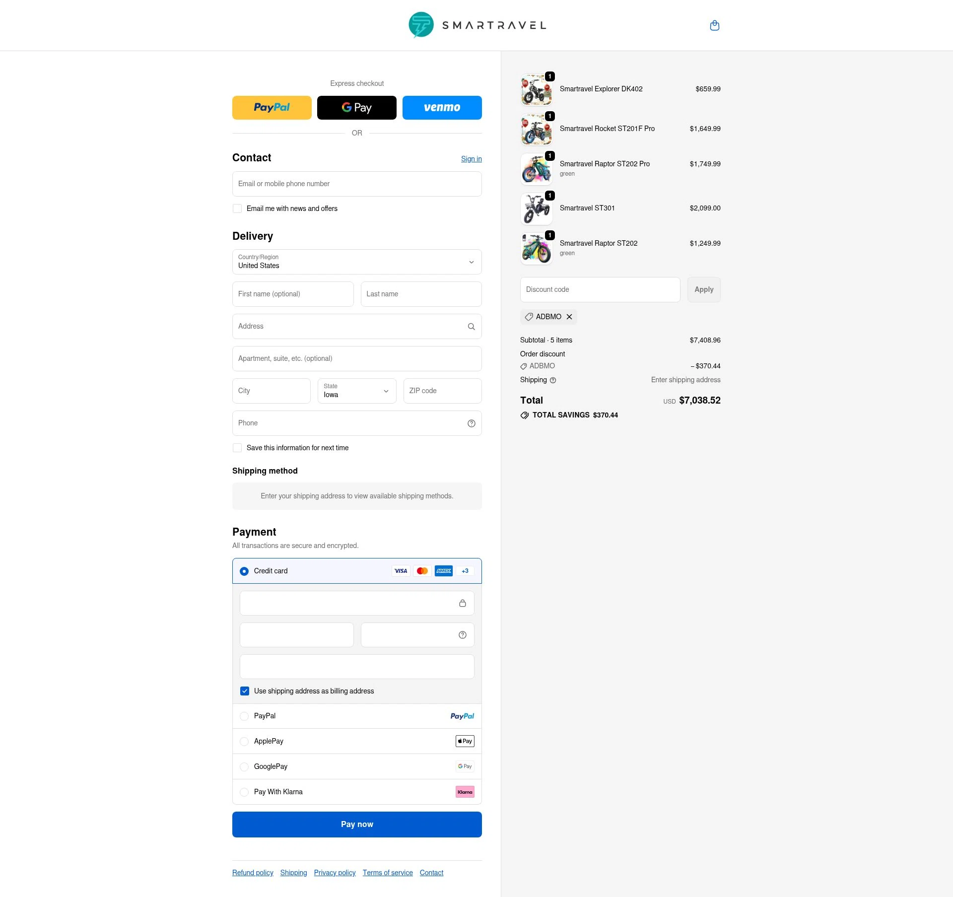 Smartravel checkout page showing Smartravel promo code box | Screenshot taken by SimplyCodes community member on Jan 3, 2026