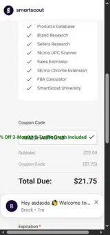 AMZCHAMPIONS coupon verification screenshot