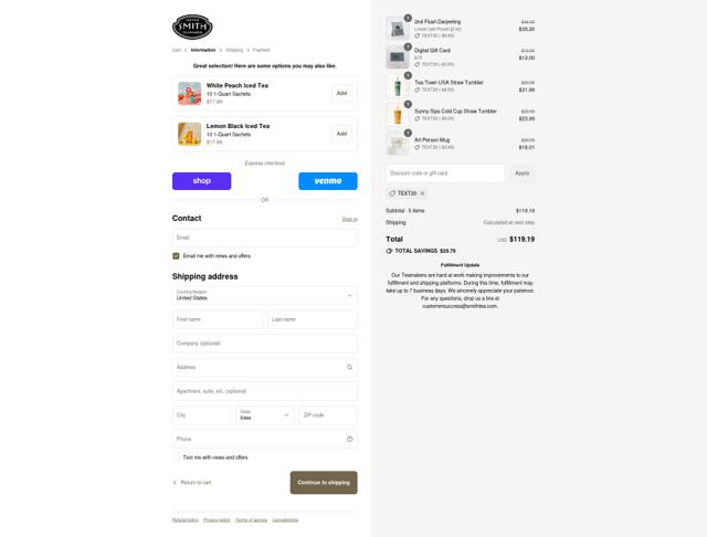 Smith Teamaker checkout page showing Smith Teamaker discount code box | Screenshot taken by SimplyCodes community member on Sep 12, 2025