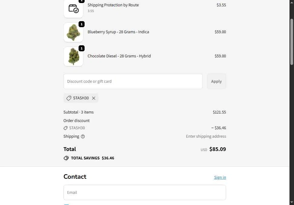 Smoke Kind checkout page showing Smoke Kind discount code box | Screenshot taken by SimplyCodes community member on Jan 18, 2026