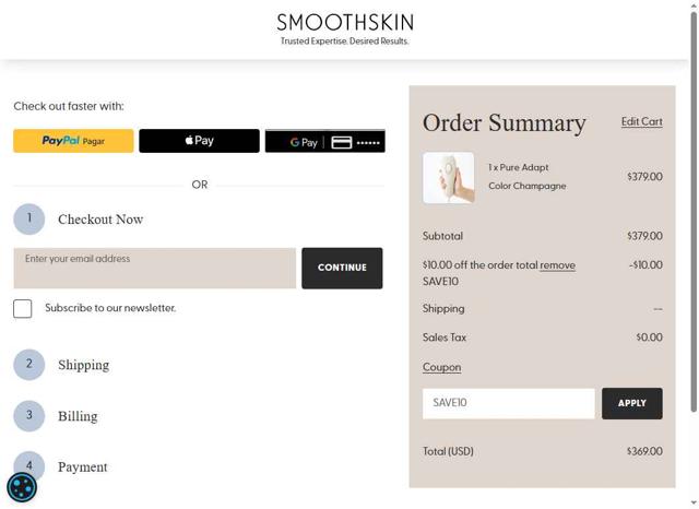 SmoothSkin checkout page showing SmoothSkin promo code box | Screenshot taken by SimplyCodes community member on Jun 12, 2025