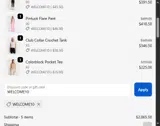 WELCOME10 coupon verification screenshot