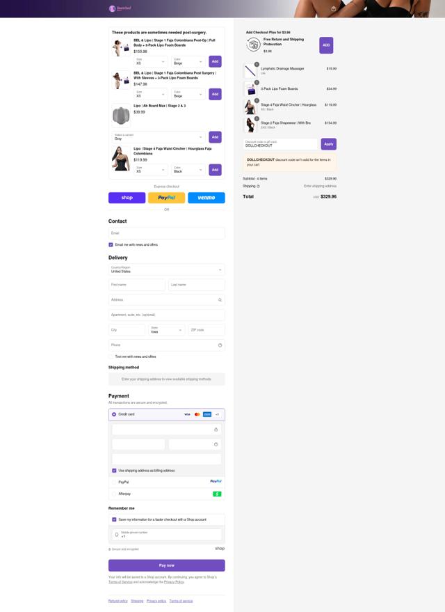 Snatched body checkout page showing Snatched body discount code box | Screenshot taken by SimplyCodes community member on Sep 11, 2025