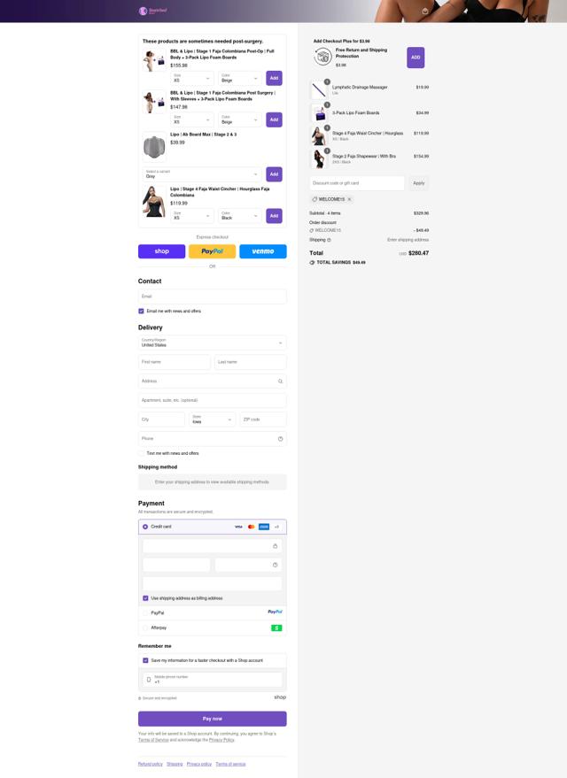 Snatched body checkout page showing Snatched body discount code box | Screenshot taken by SimplyCodes community member on Sep 11, 2025