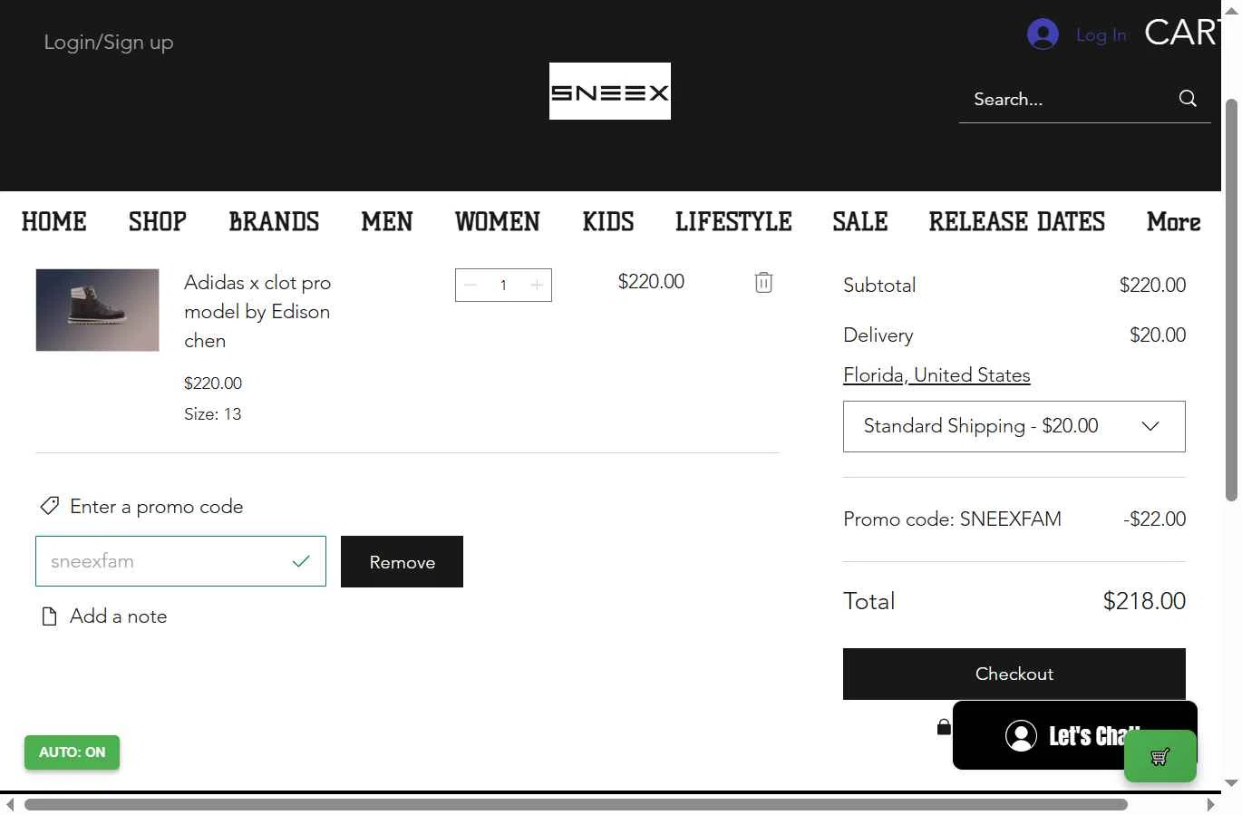 SNEEX 3RD WARD checkout page showing SNEEX 3RD WARD promo code box | Screenshot taken by SimplyCodes community member on Nov 14, 2025