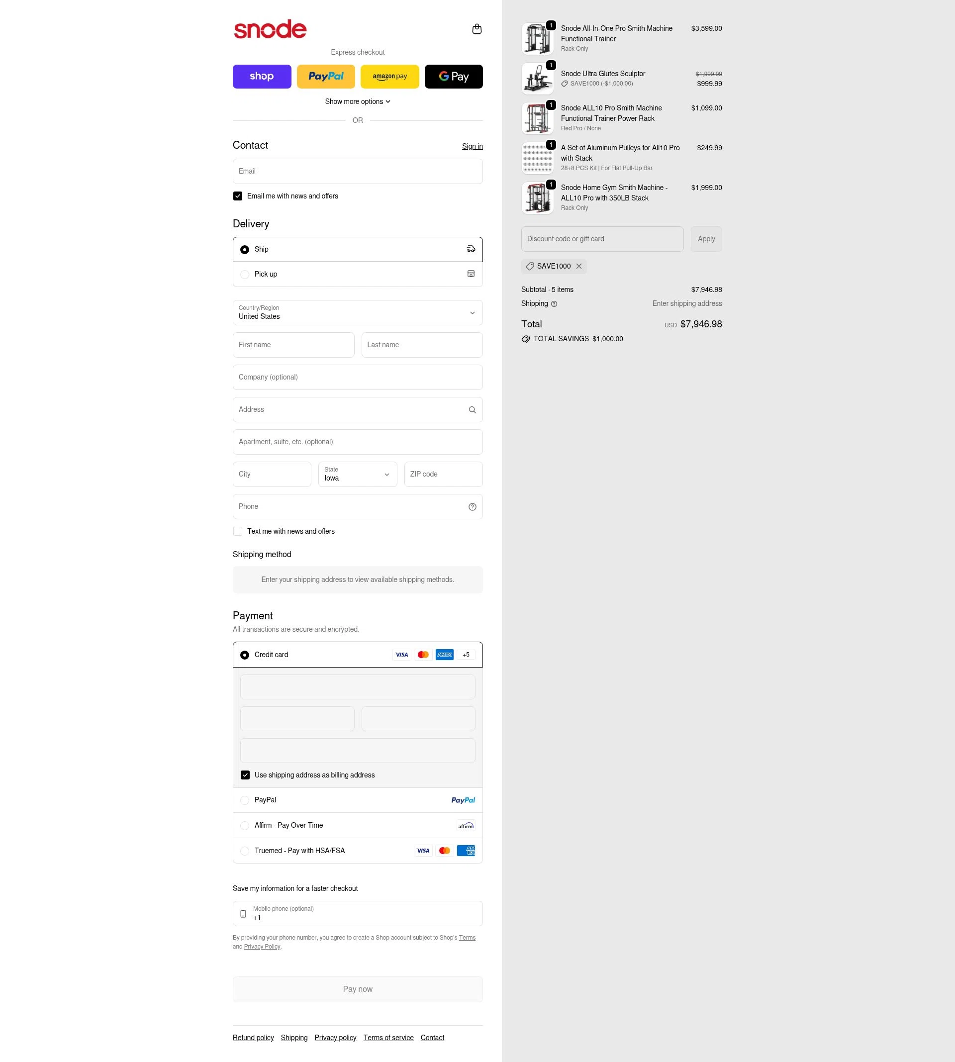 Snode Sport checkout page showing Snode Sport promo code box | Screenshot taken by SimplyCodes community member on Feb 5, 2026