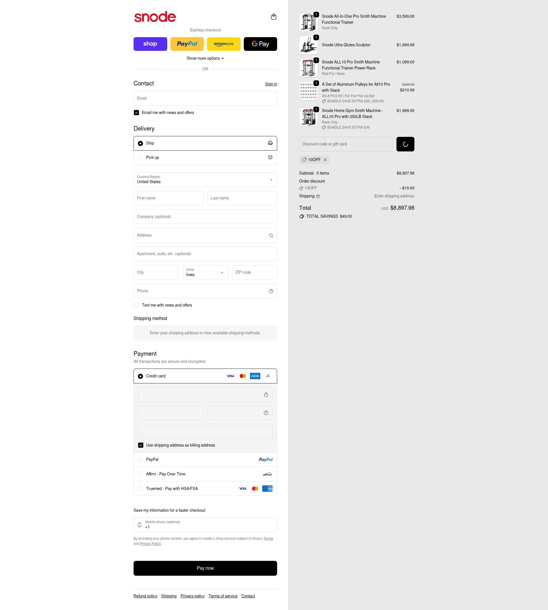 Snode Sport checkout page showing Snode Sport promo code box | Screenshot taken by SimplyCodes community member on Jan 31, 2026