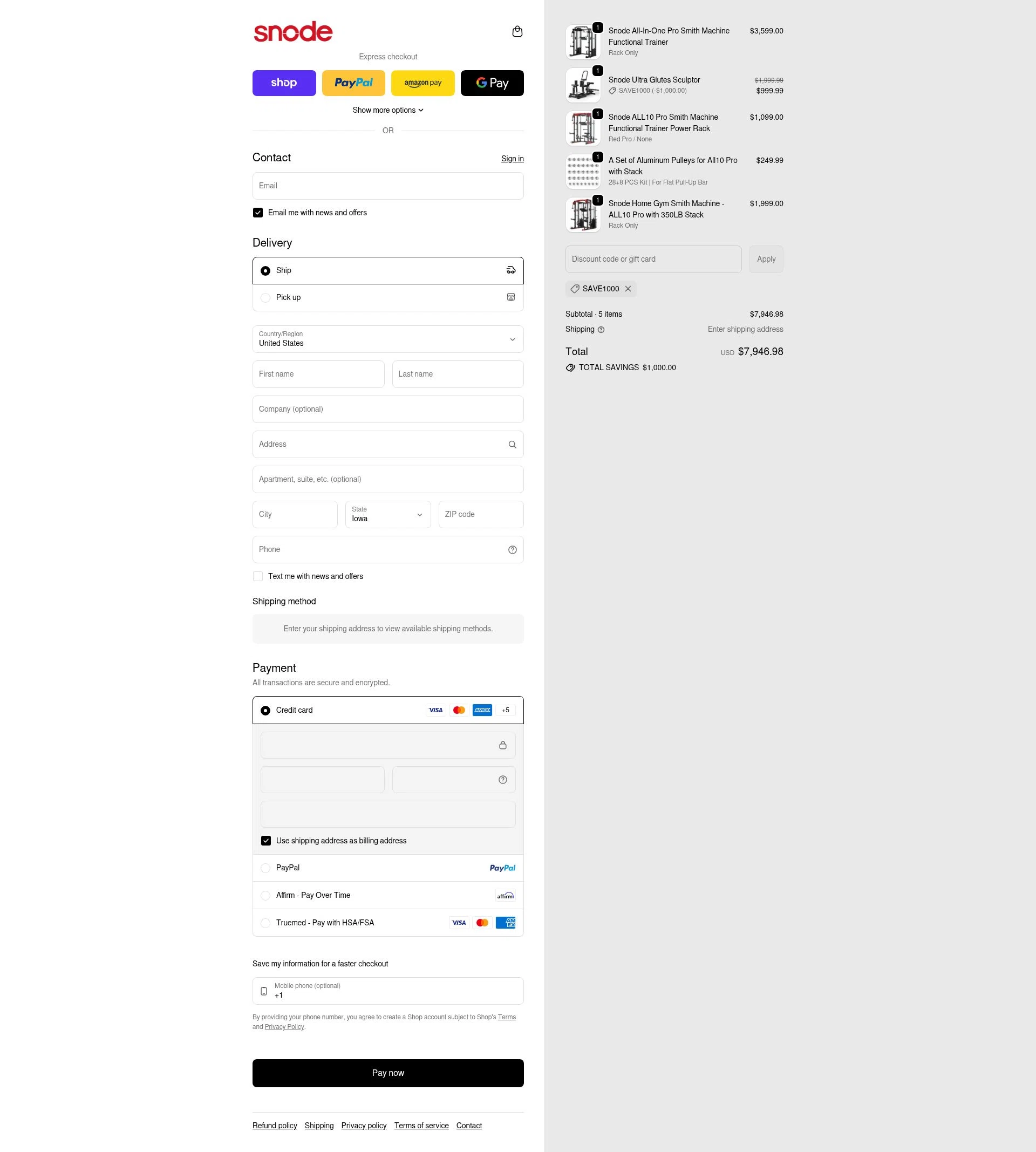 Snode Sport checkout page showing Snode Sport promo code box | Screenshot taken by SimplyCodes community member on Feb 9, 2026