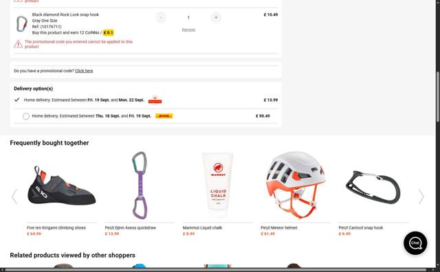 Snowinn checkout page showing Snowinn promo code box | Screenshot taken by SimplyCodes community member on Sep 11, 2025