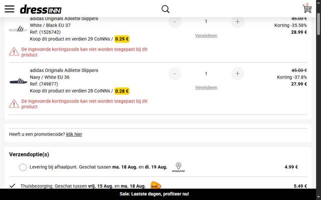 Snowinn checkout page showing Snowinn promo code box | Screenshot taken by SimplyCodes community member on Aug 13, 2025