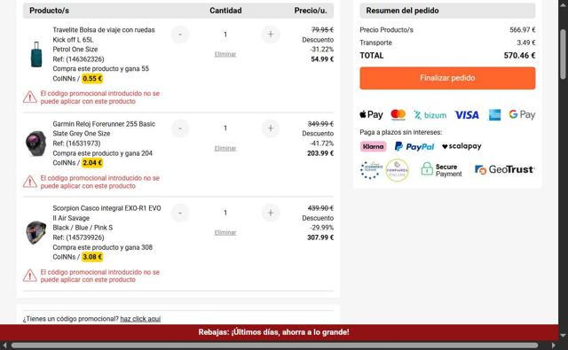 Snowinn checkout page showing Snowinn promo code box | Screenshot taken by SimplyCodes community member on Aug 16, 2025