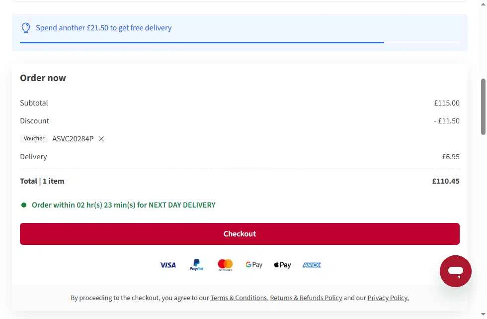 Snow+Rock checkout page showing Snow+Rock promo code box | Screenshot taken by SimplyCodes community member on Dec 22, 2025