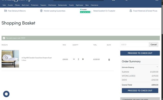 Soak and Sleep checkout page showing Soak and Sleep discount code box | Screenshot taken by SimplyCodes community member on Aug 14, 2025