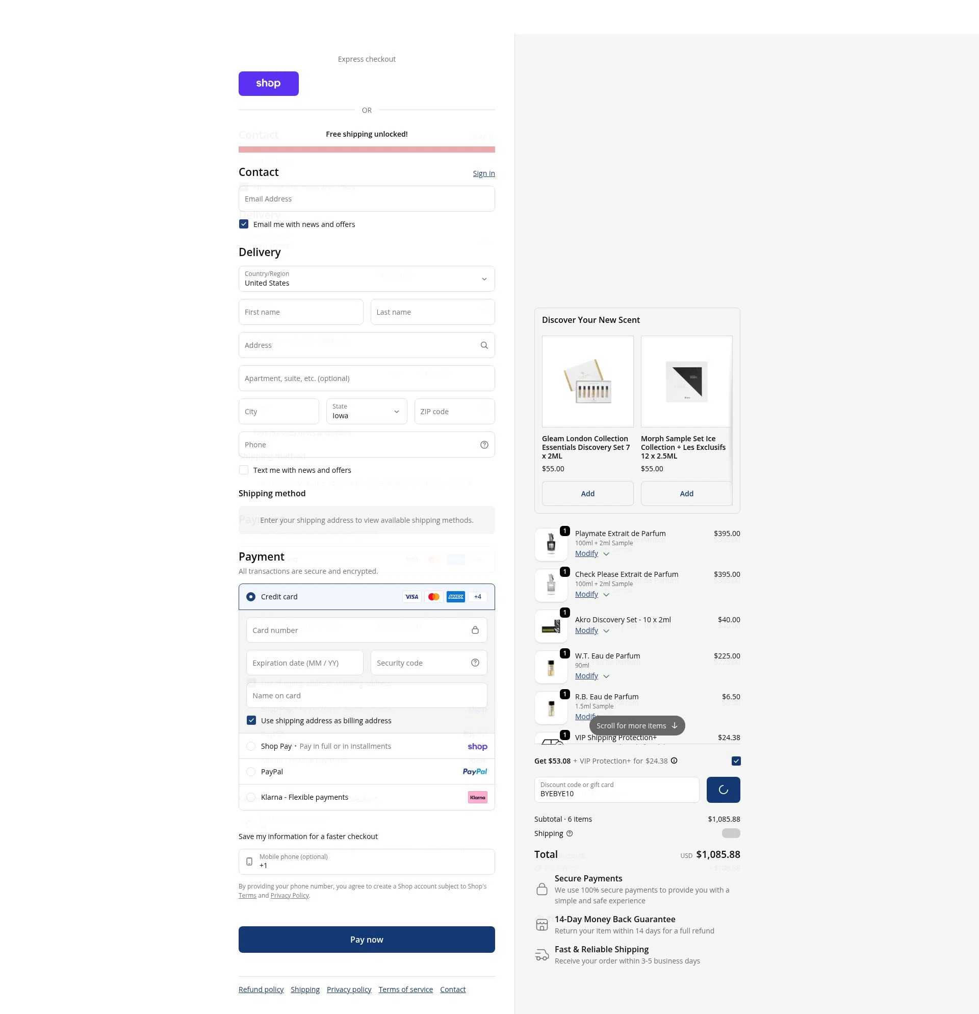 So Avant Garde checkout page showing So Avant Garde discount code box | Screenshot taken by SimplyCodes community member on Feb 24, 2026