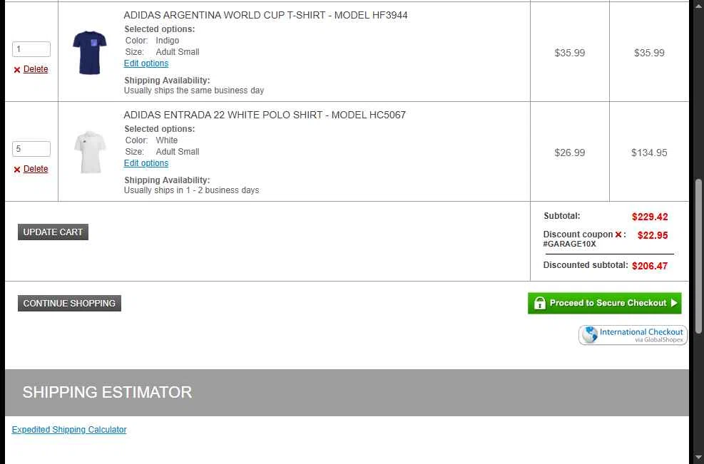 Soccer Garage checkout page showing Soccer Garage coupon code box | Screenshot taken by SimplyCodes community member on Nov 26, 2025