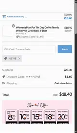 NEW8 coupon verification screenshot