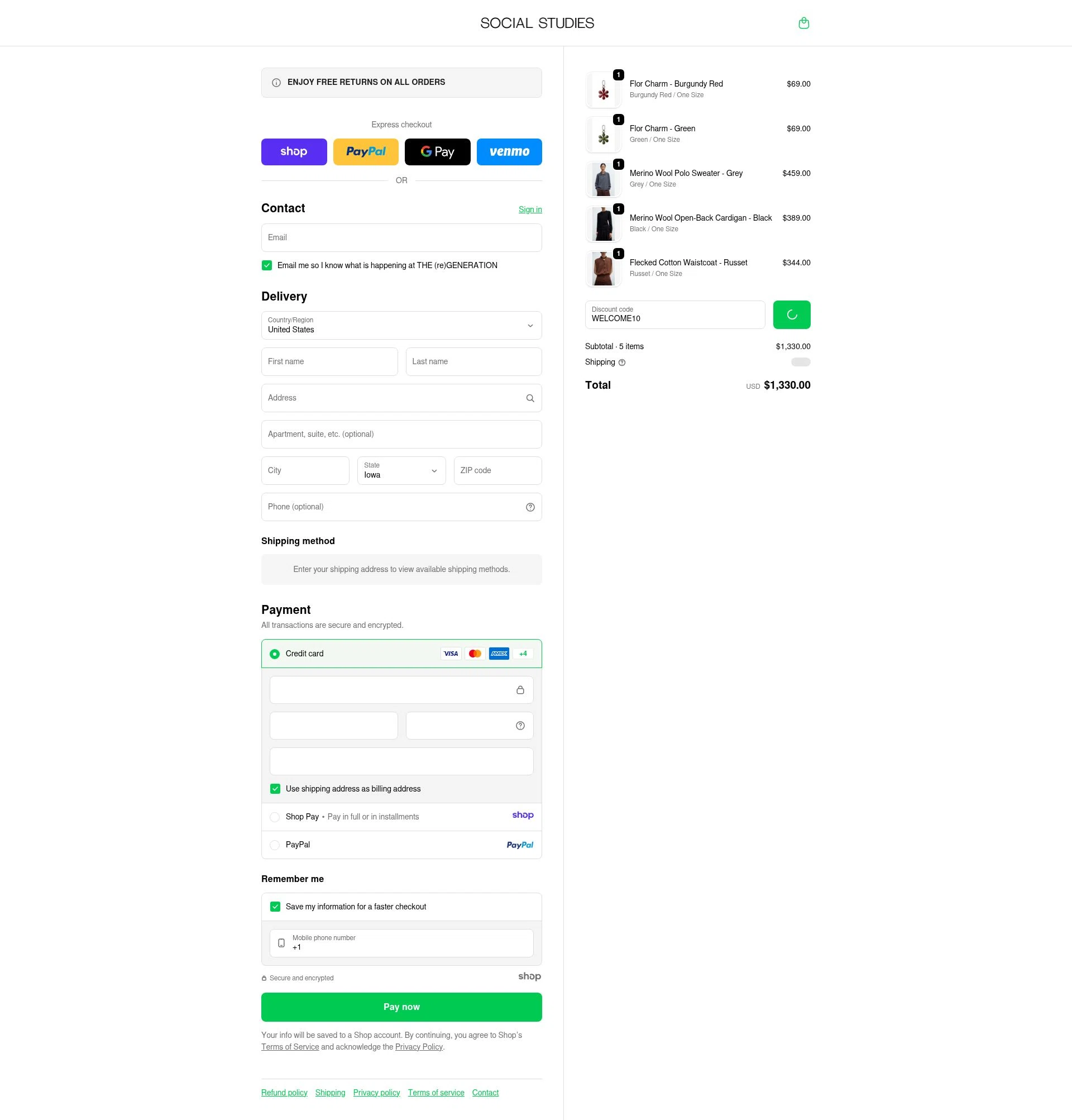 Social Studies Shop checkout page showing Social Studies Shop promo code box | Screenshot taken by SimplyCodes community member on Dec 29, 2025