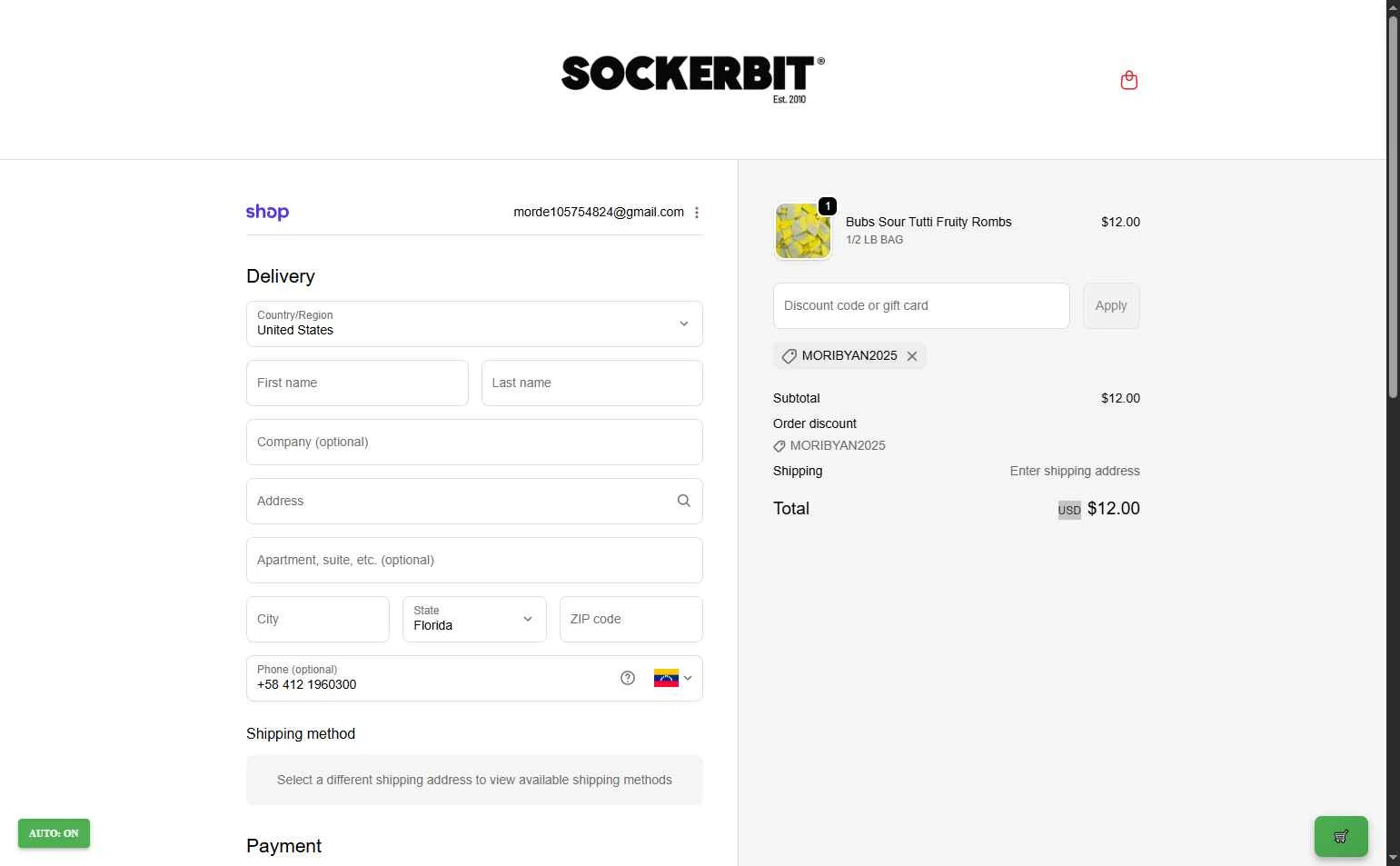 Sockerbit checkout page showing Sockerbit discount code box | Screenshot taken by SimplyCodes community member on Jan 2, 2026