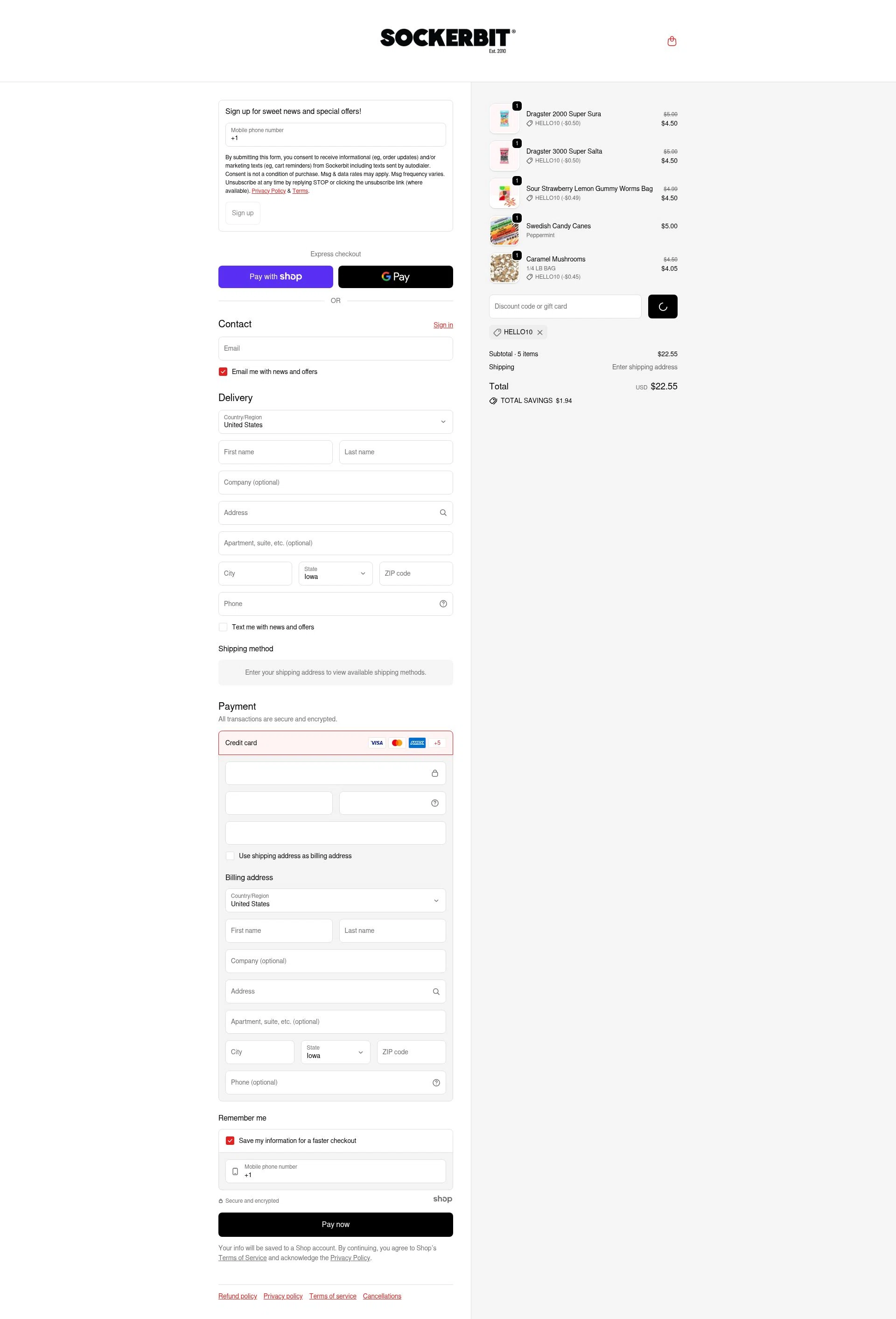 Sockerbit checkout page showing Sockerbit discount code box | Screenshot taken by SimplyCodes community member on Jan 9, 2026