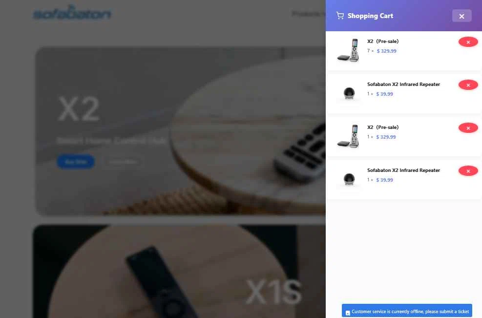 SofaBaton checkout page showing SofaBaton coupon code box | Screenshot taken by SimplyCodes community member on Feb 13, 2026
