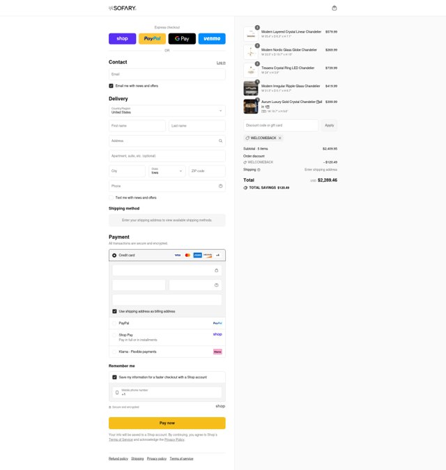 Sofary checkout page showing Sofary promo code box | Screenshot taken by SimplyCodes community member on Sep 6, 2025
