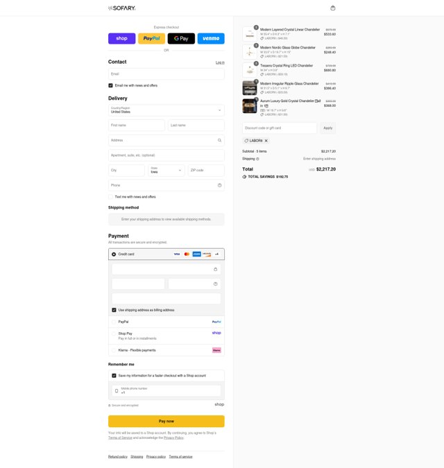 Sofary checkout page showing Sofary promo code box | Screenshot taken by SimplyCodes community member on Sep 2, 2025