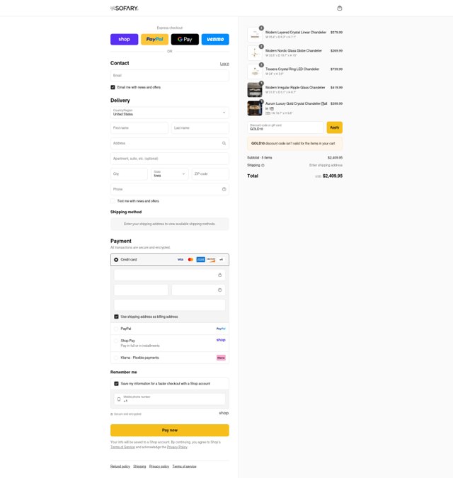 Sofary checkout page showing Sofary promo code box | Screenshot taken by SimplyCodes community member on Sep 6, 2025