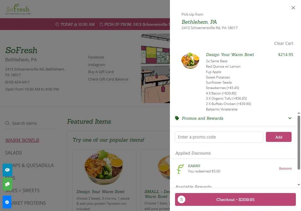 SoFresh checkout page showing SoFresh promo code box | Screenshot taken by SimplyCodes community member on Apr 22, 2025