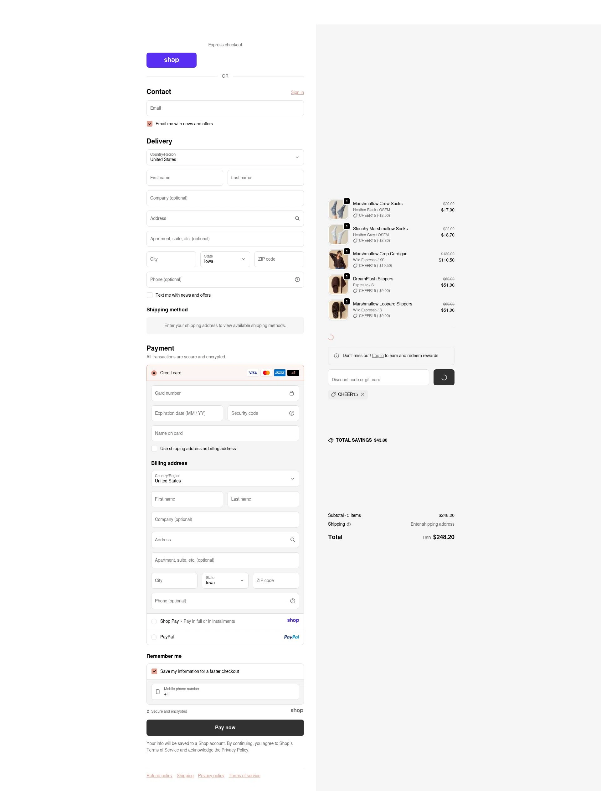 Softies checkout page showing Softies discount code box | Screenshot taken by SimplyCodes community member on Dec 28, 2025