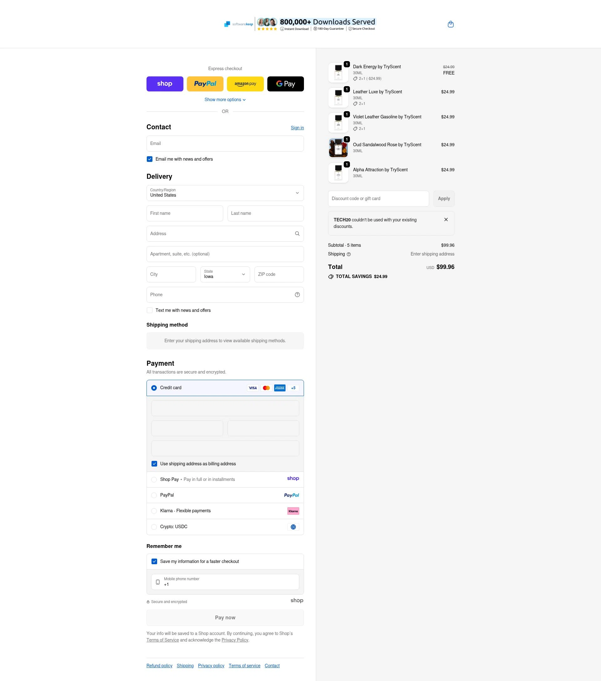 SoftwareKeep checkout page showing SoftwareKeep promo code box | Screenshot taken by SimplyCodes community member on Jan 2, 2026
