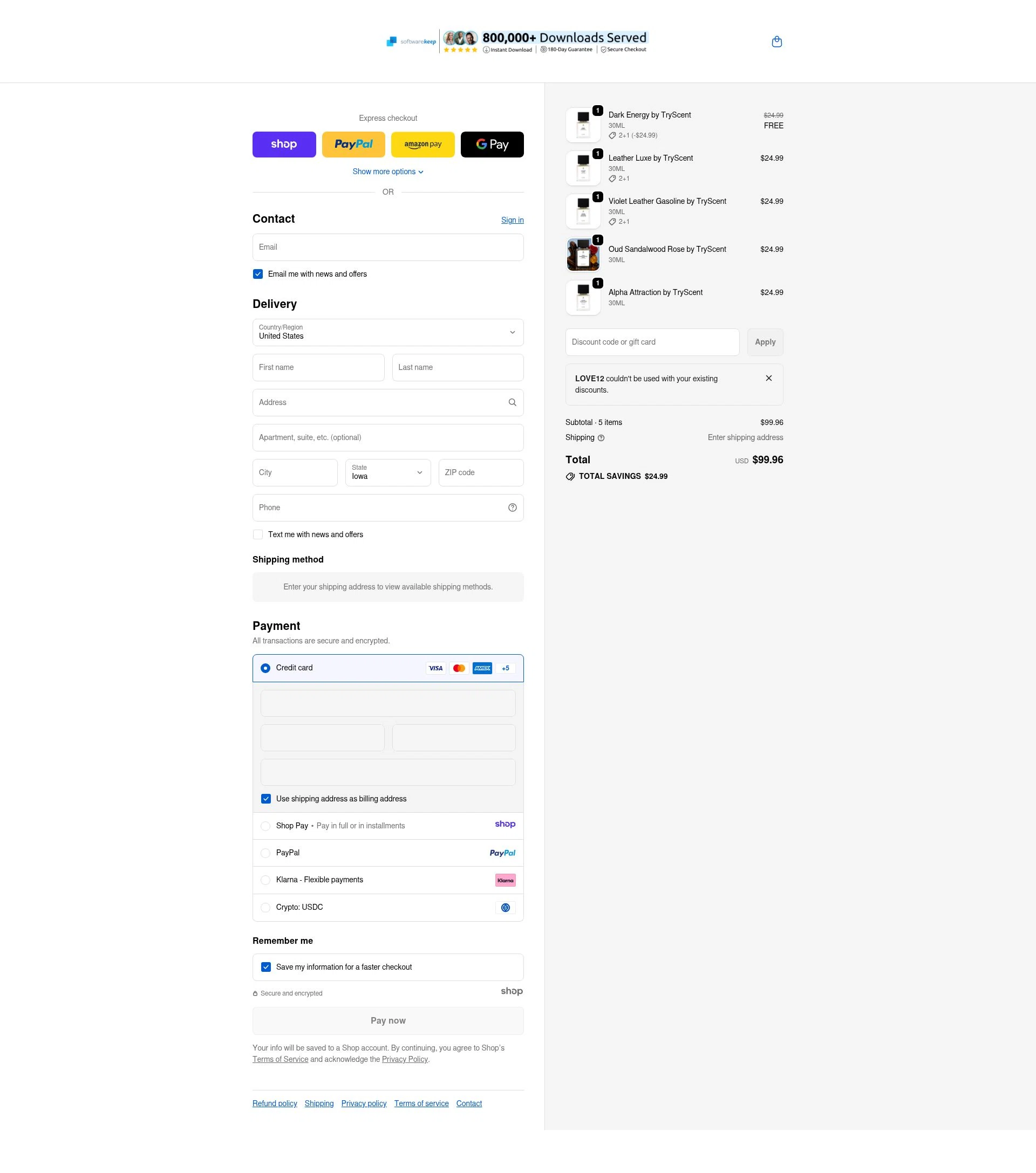 SoftwareKeep checkout page showing SoftwareKeep promo code box | Screenshot taken by SimplyCodes community member on Jan 2, 2026