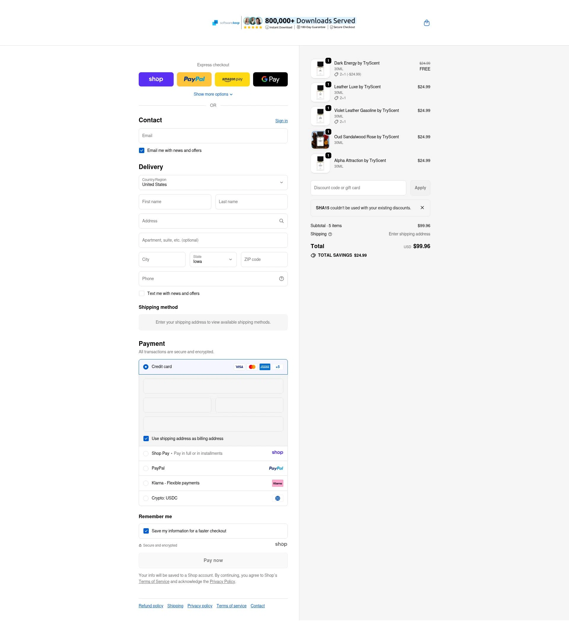 SoftwareKeep checkout page showing SoftwareKeep promo code box | Screenshot taken by SimplyCodes community member on Jan 2, 2026