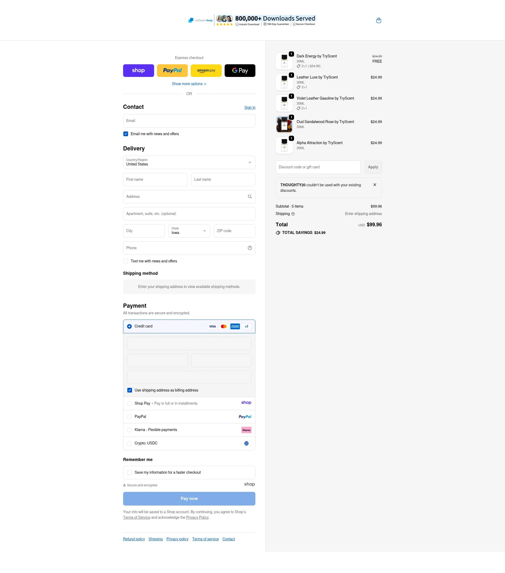 SoftwareKeep checkout page showing SoftwareKeep promo code box | Screenshot taken by SimplyCodes community member on Jan 2, 2026