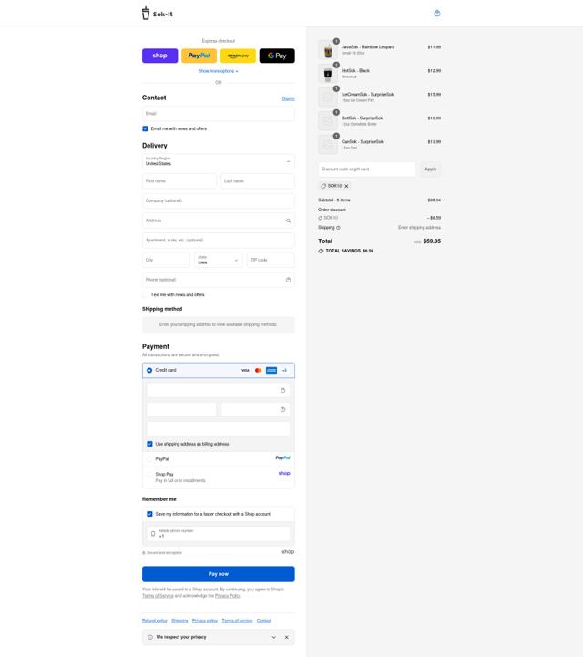 Sok-It checkout page showing Sok-It promo code box | Screenshot taken by SimplyCodes community member on Sep 14, 2025