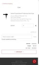 SOLANO20 coupon verification screenshot