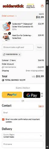MAMAMAMA coupon verification screenshot