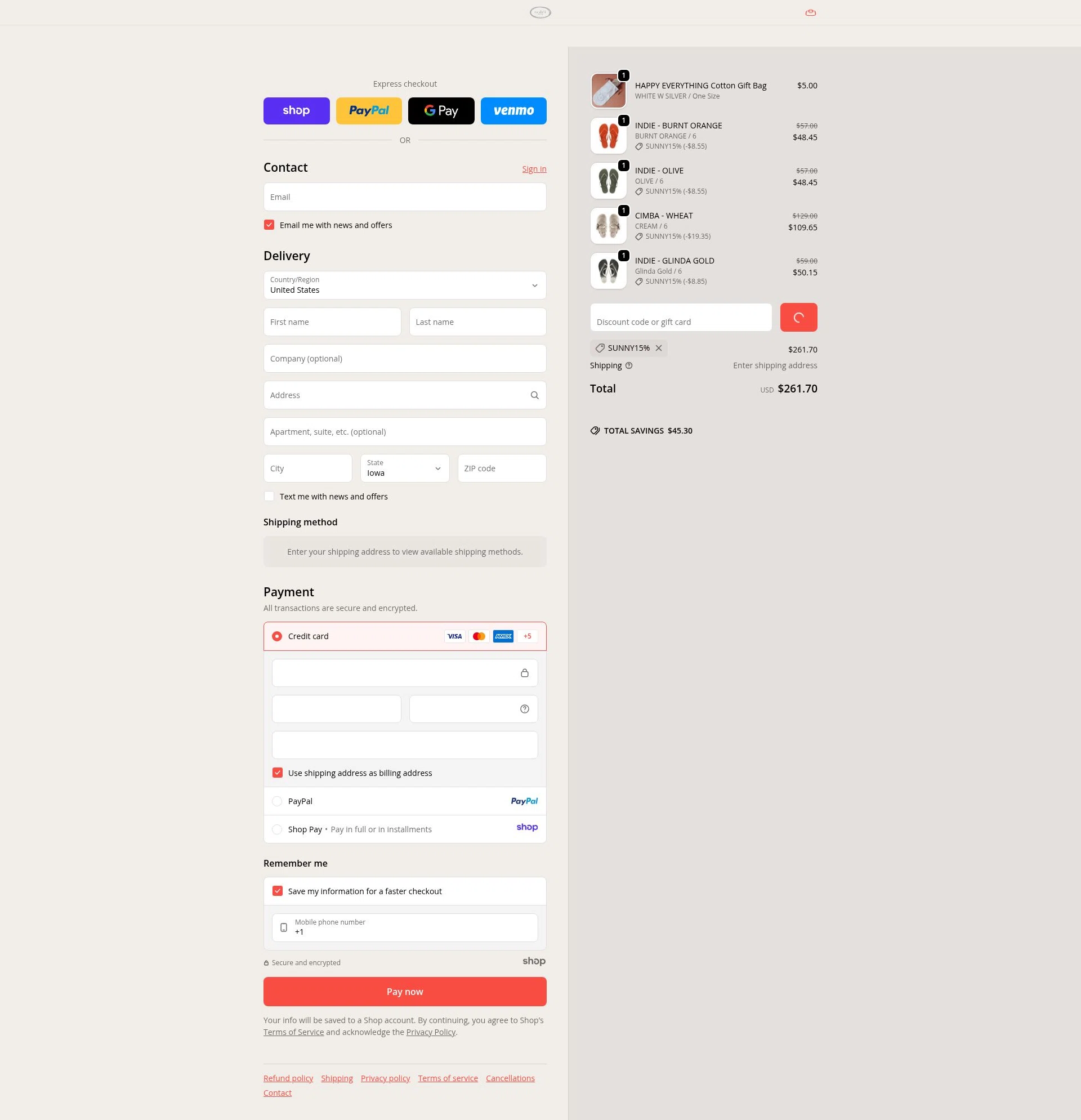 Solei Sea checkout page showing Solei Sea discount code box | Screenshot taken by SimplyCodes community member on Dec 17, 2025