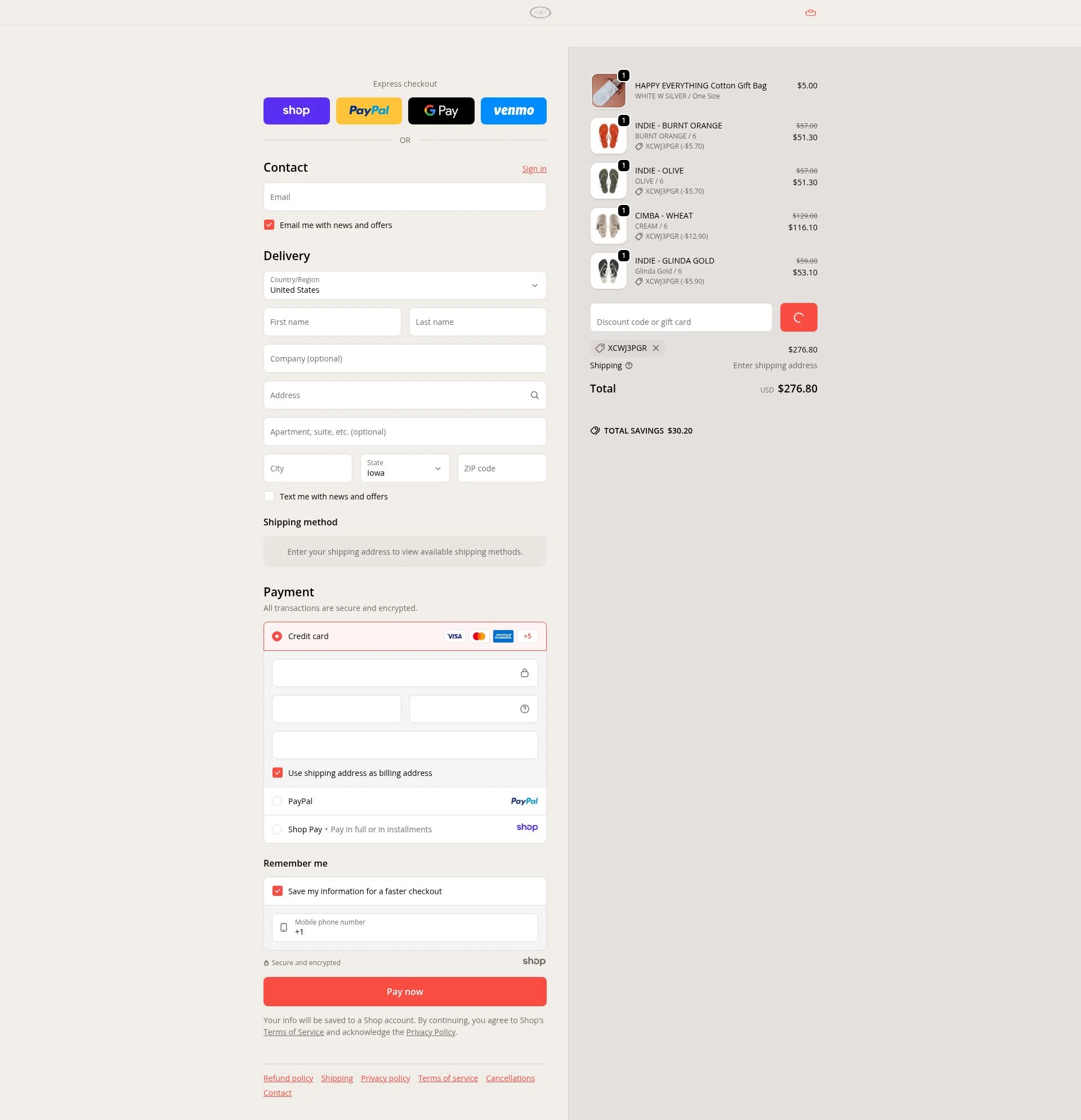 Solei Sea checkout page showing Solei Sea discount code box | Screenshot taken by SimplyCodes community member on Dec 17, 2025