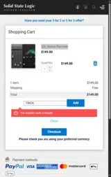 TRICK coupon verification screenshot