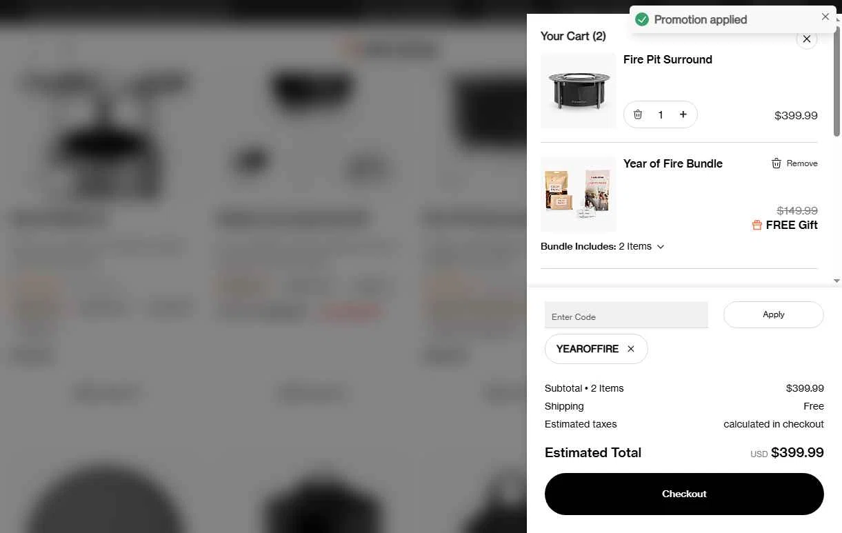 Solo Stove checkout page showing Solo Stove coupon code box | Screenshot taken by SimplyCodes community member on Jan 5, 2026