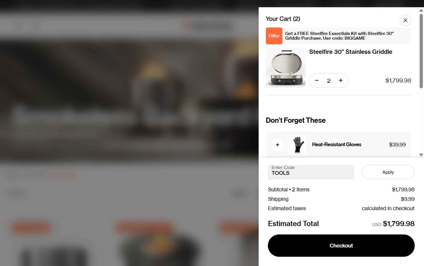 Solo Stove checkout page showing Solo Stove coupon code box | Screenshot taken by SimplyCodes community member on Feb 6, 2026