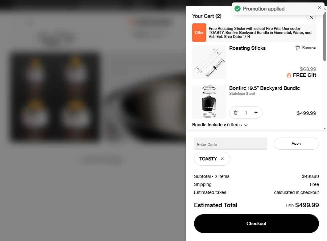 Solo Stove checkout page showing Solo Stove coupon code box | Screenshot taken by SimplyCodes community member on Dec 19, 2025
