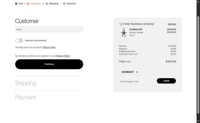 Solo Stove checkout page showing Solo Stove coupon code box | Screenshot taken by SimplyCodes community member on Sep 18, 2025