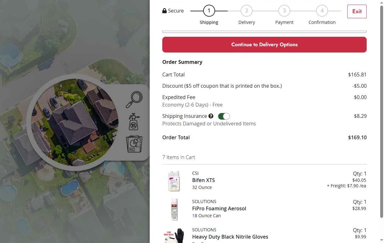 Solutions Pest & Lawn checkout page showing Solutions Pest & Lawn discount code box | Screenshot taken by SimplyCodes community member on Sep 6, 2025