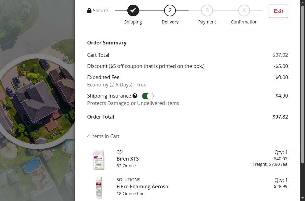 Solutions Pest & Lawn checkout page showing Solutions Pest & Lawn discount code box | Screenshot taken by SimplyCodes community member on Oct 20, 2025