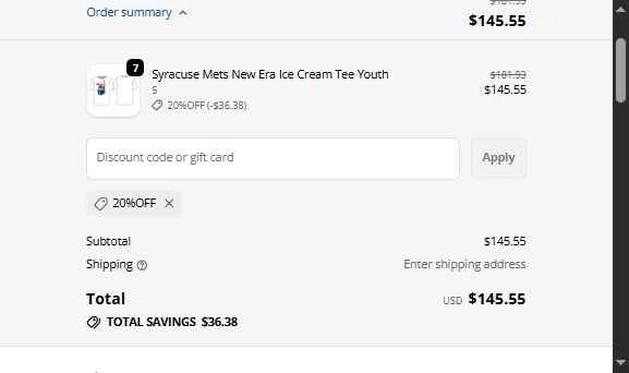 Somerset Patriots checkout page showing Somerset Patriots promo code box | Screenshot taken by SimplyCodes community member on Jan 12, 2026