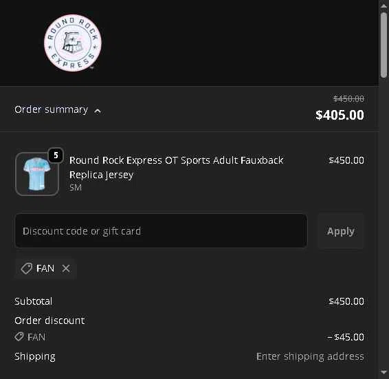 Somerset Patriots checkout page showing Somerset Patriots promo code box | Screenshot taken by SimplyCodes community member on Dec 28, 2025