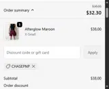 Some Slight Clothing coupon verification screenshot